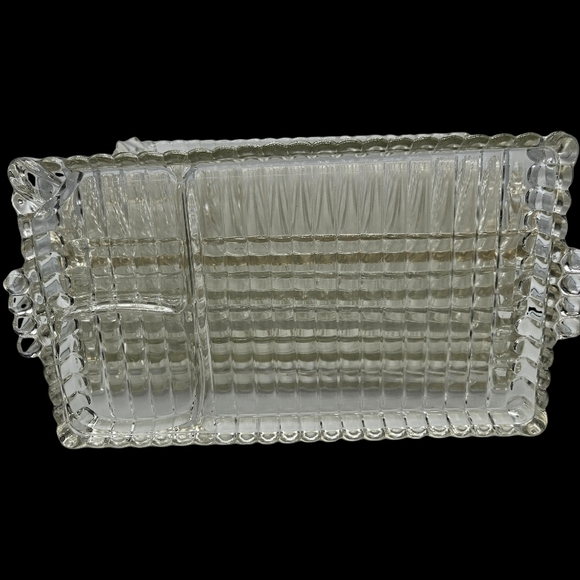 Elegant Clear Glass Bubble Snack Tray Set of 6 - Picture 8 of 11